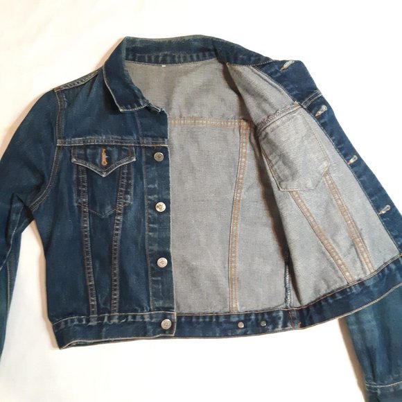 Denim Jean Cotton Long Sleeve 90's Grunge Jacket Top Vintage EUC Medium - Picture 7 of 13